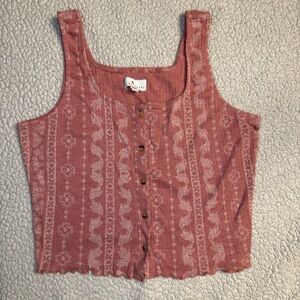 Super Cute Coral Pink Crop Tank Top